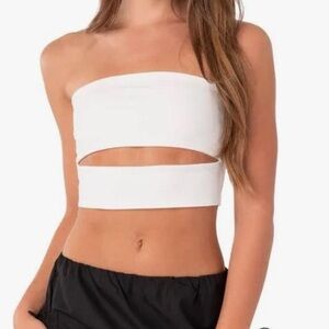 Edikted white slit tube top